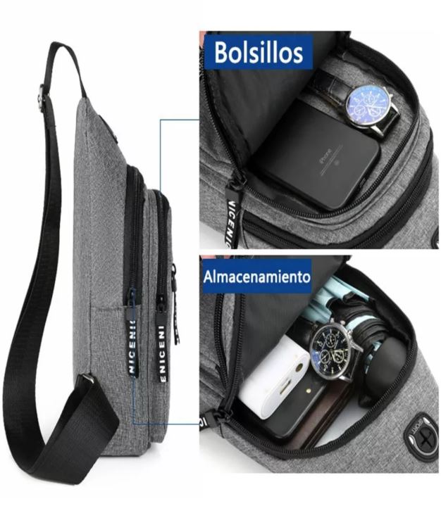 Bolso bandolera tipo carriel multiusos