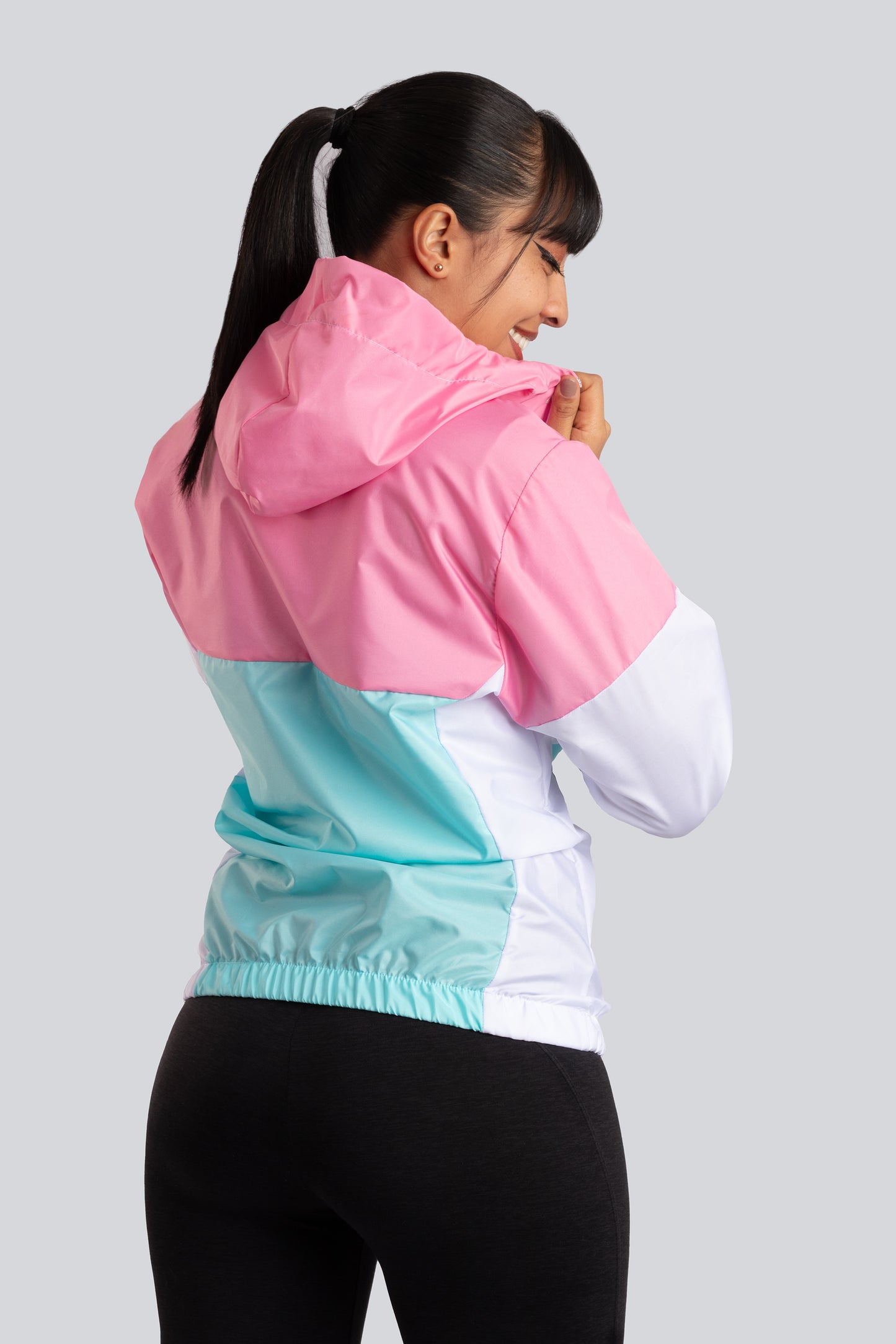 Chaqueta Rompevientos Mujer Rosa x Blan