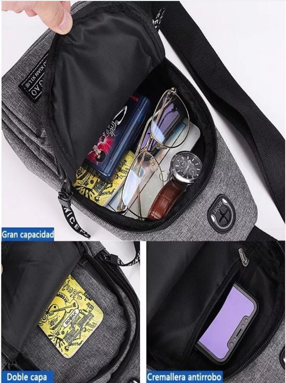 Bolso bandolera tipo carriel multiusos